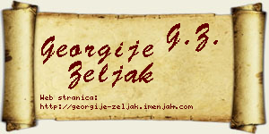 Georgije Zeljak vizit kartica